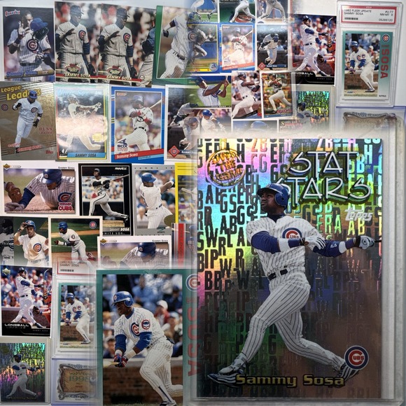Sammy Sosa Bulk Card Lot x35 Cubs PSA Graded Slab x1 Topps Fleer Upper Deck